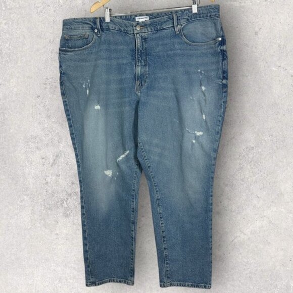 NWT Good American Good Classic Jeans Indigo Blue Size 20 High Rise Distressed - Picture 15 of 15